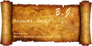 Bozsoki Jenő névjegykártya